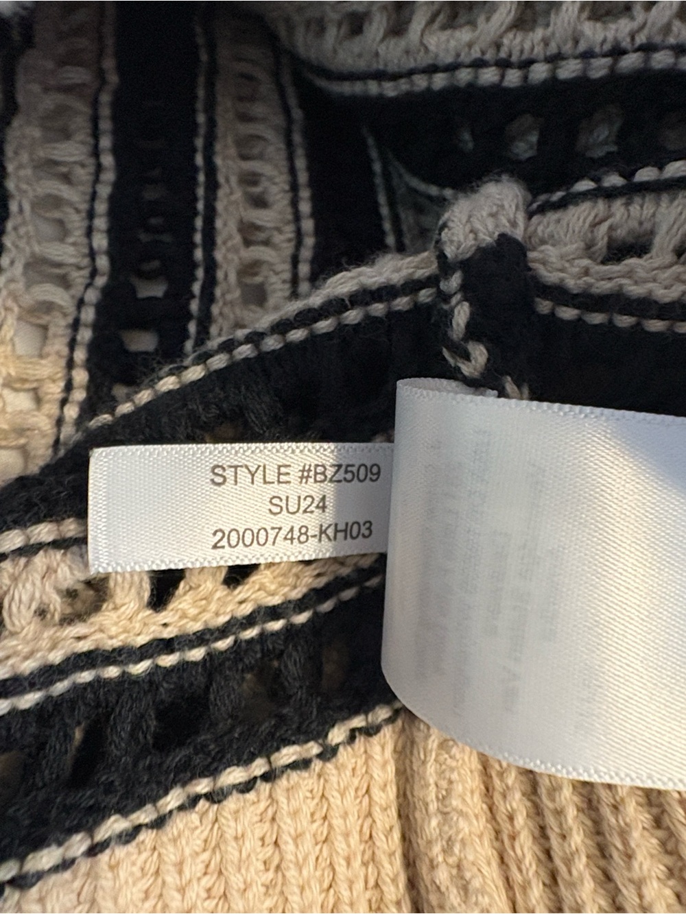 J. Crew Crochet Sailor Collar Sweater in Stripe M Tan Black Beachy Nautical - Picture 6 of 7